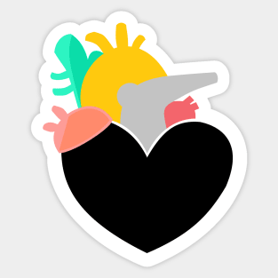 dark heart and arteries Sticker